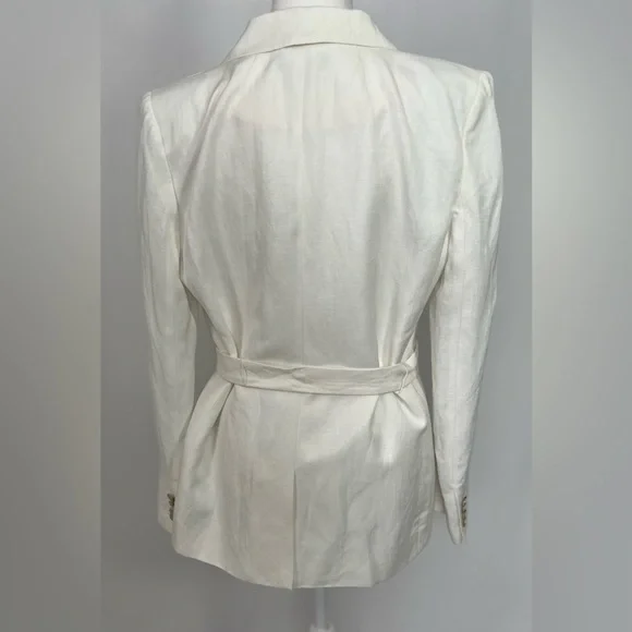 NEW / Double-breasted blazer-jacket in Chelsea linen-cupro blend / B002 - Picture 6 of 7